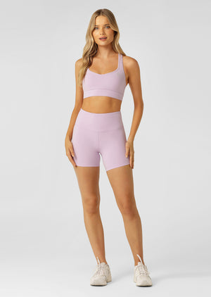 Lorna Jane Lotus No Chafe Phone Pocket 14cm Bike Shorts - Dusty Lilac