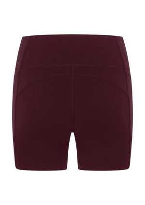 Lorna Jane Amy No Chafe Phone Pocket 14cm Bike Shorts - Cranberry