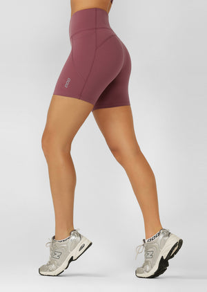 Lorna Jane Amy No Chafe Phone Pocket 14cm Bike Shorts - Dark Rose Blush
