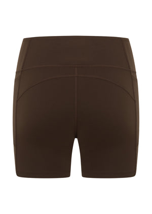 Lorna Jane Amy No Chafe Phone Pocket 14cm Bike Shorts - Espresso
