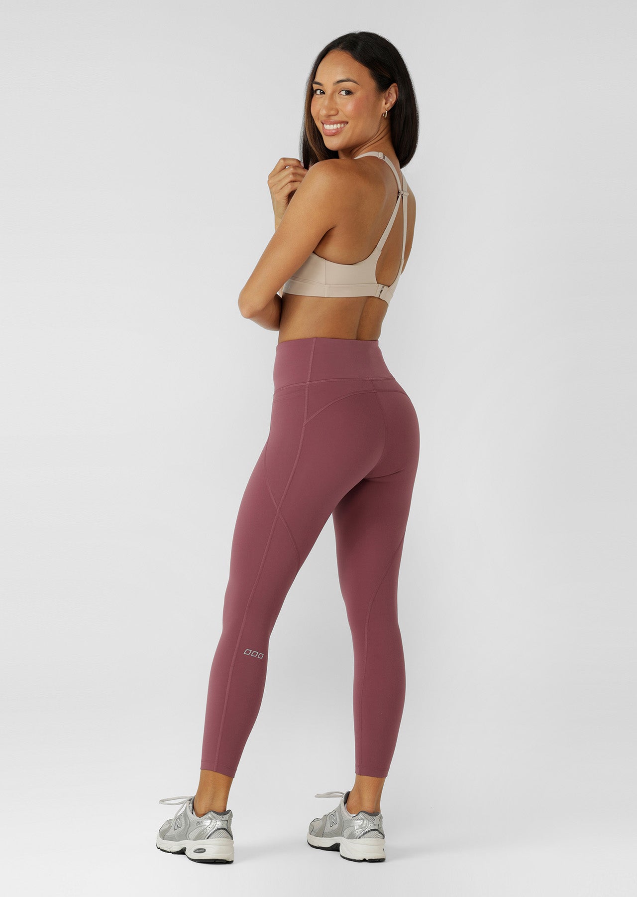 Lorna Jane Amy No Chafe Phone Pocket Ankle Biter Leggings - Dark Rose Blush