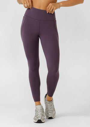 Lorna Jane Amy No Chafe Phone Pocket Ankle Biter Leggings - Midnight Plum