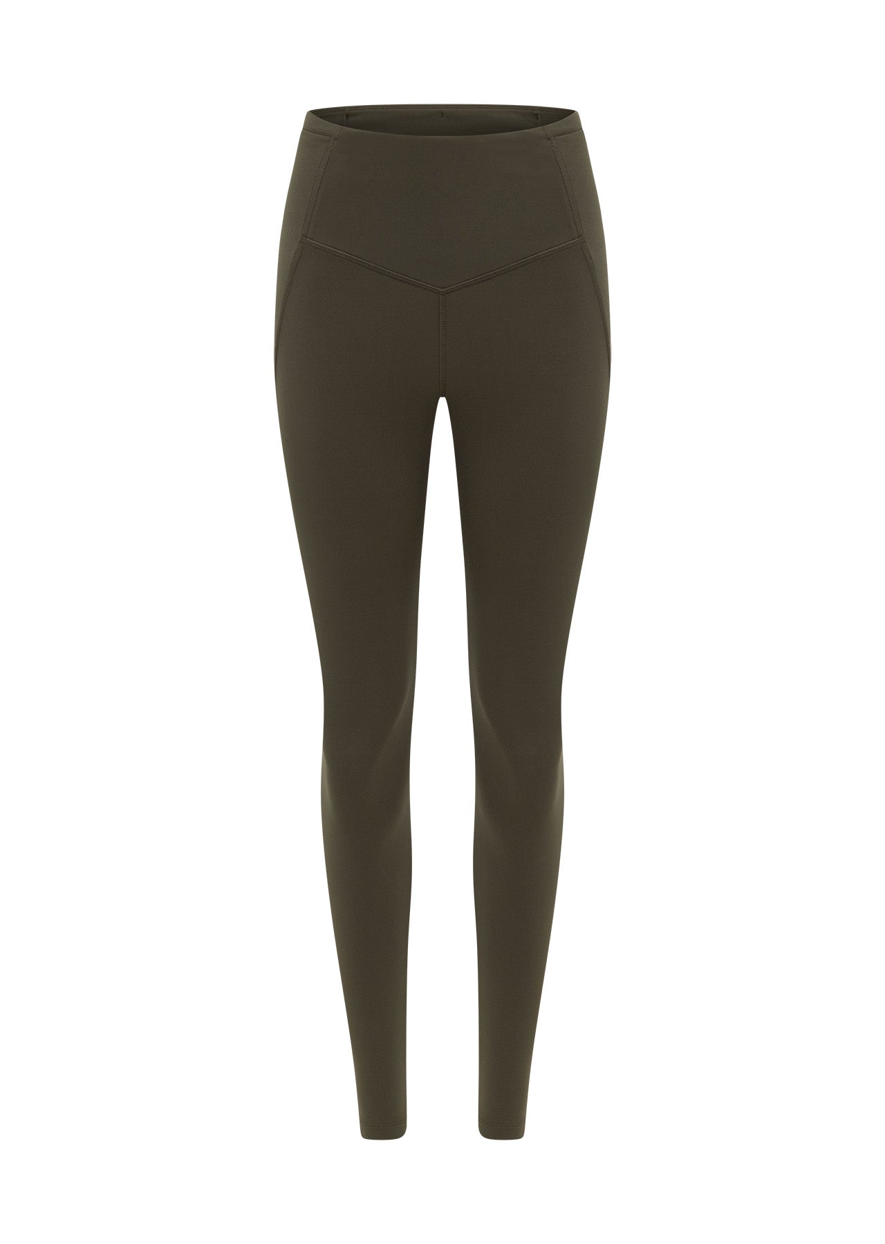 Lorna Jane Booty Lift And Support Pocket Full Length Leggings - Dark Khaki Haze