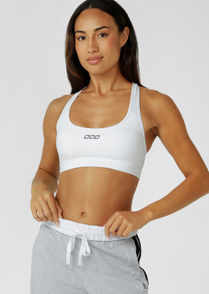 Lorna Jane LJ Iconic Racerback Sports Bra - Recycled White