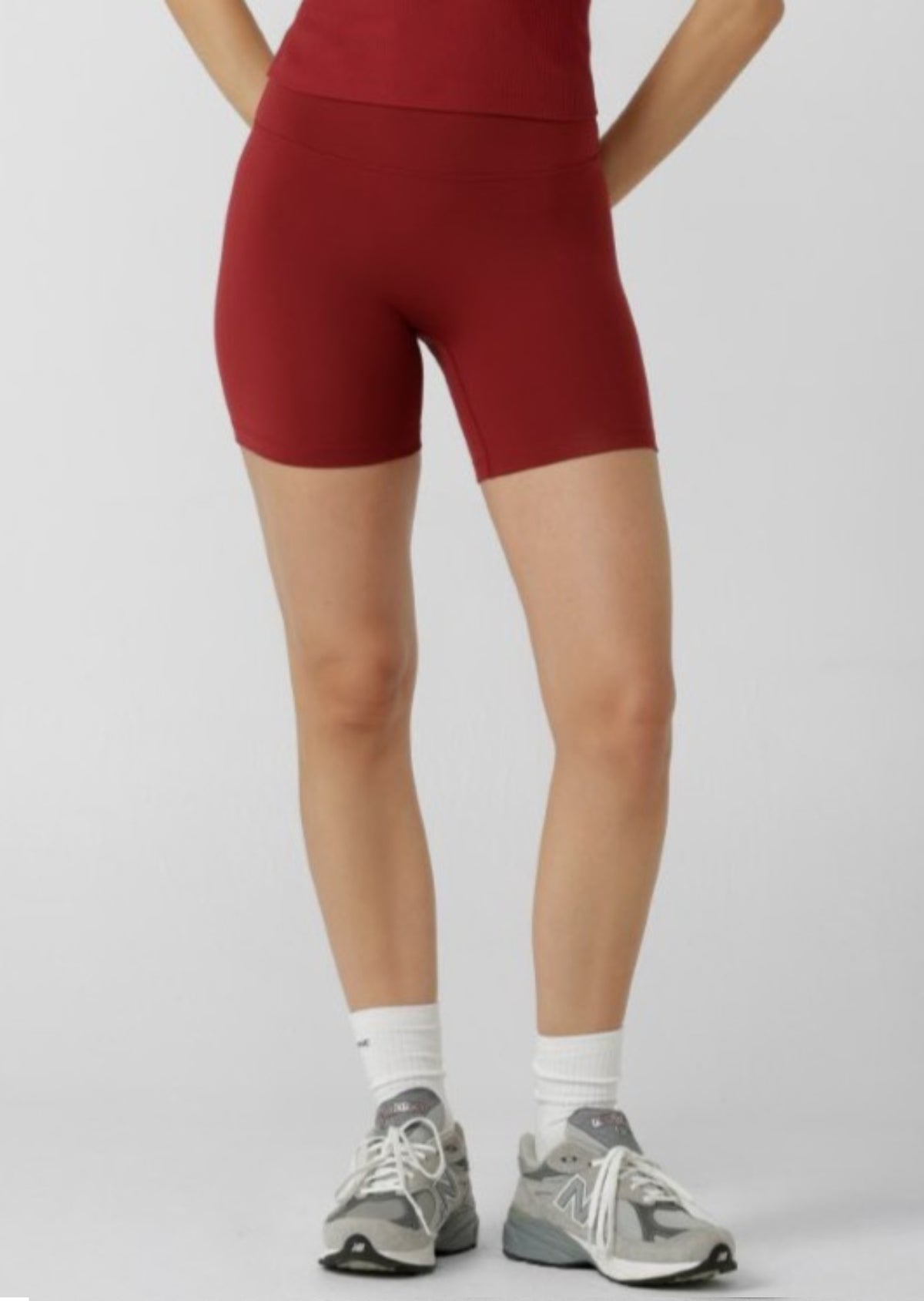 Lorna Jane Lotus Phone Pocket 14cm Bike Shorts - Cherry
