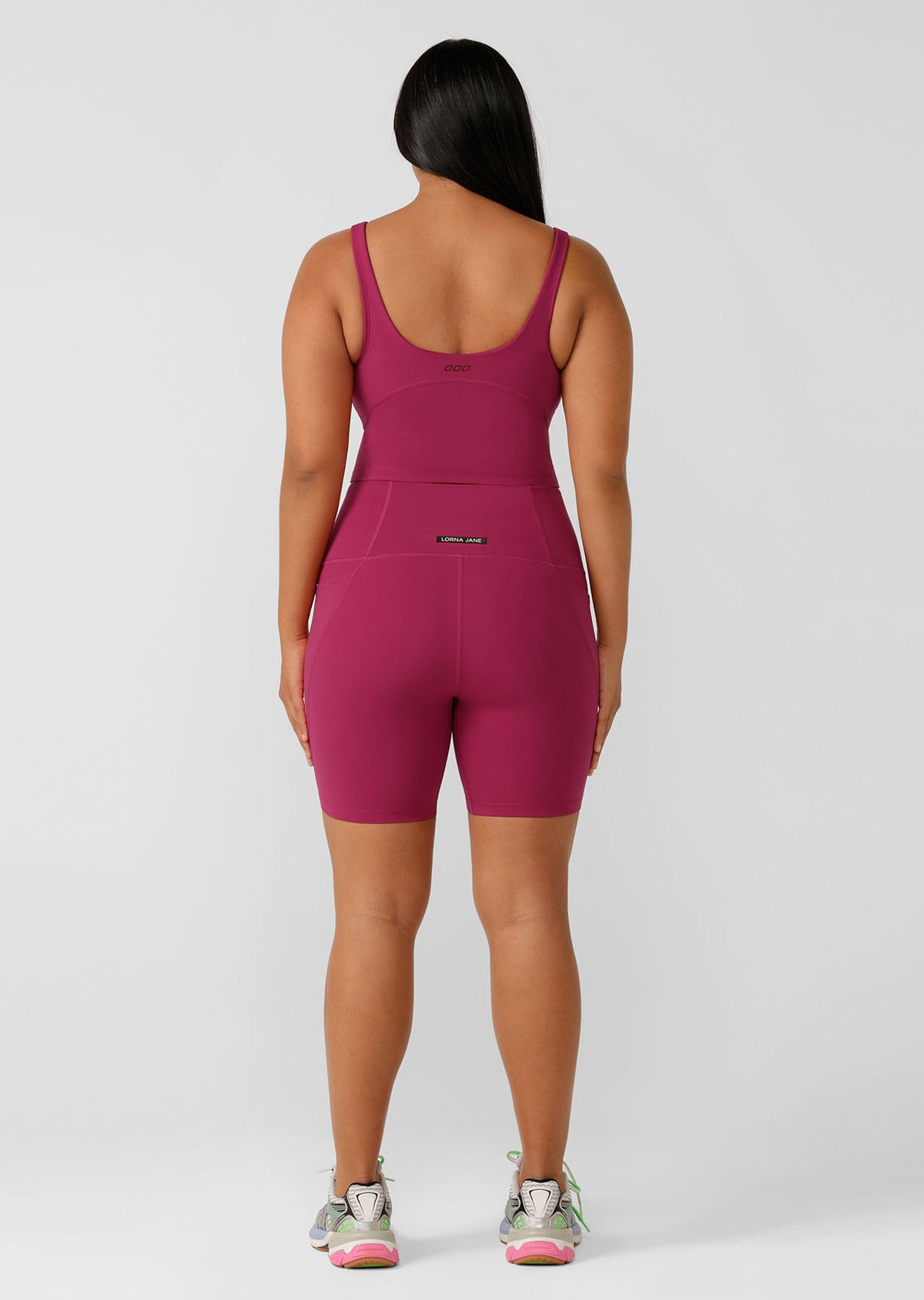 Lorna Jane Hi-Fold No Ride Pocket Bike Shorts - Persian Rose