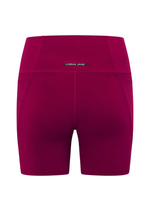 Lorna Jane Hi-Fold No Ride Pocket Bike Shorts - Persian Rose