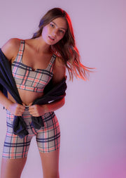 Lorna Jane Putter Plaid Sports Bra - Putter Plaid Print
