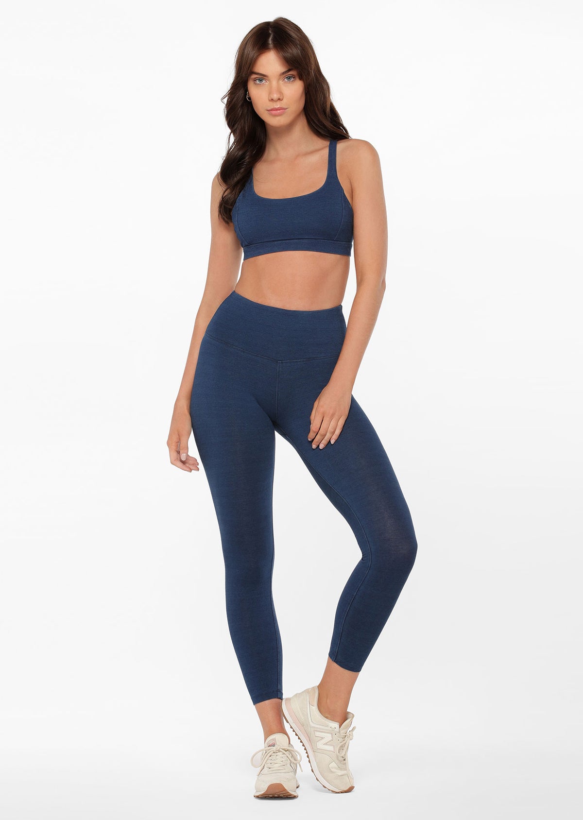 Lorna Jane Denim Glow Ankle Biter Leggings - Denim Blue