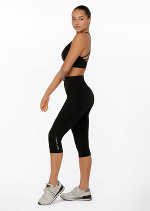 Lorna Jane Hi-Fold Lotus 7/8 Leggings - Black