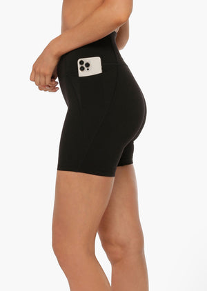 Lorna Jane Hi-Fold No Ride Recycled Ride Bike Shorts - Black