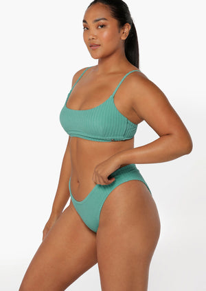 Lorna Jane Sea Salt Terry Swim Brief - Sea Grass
