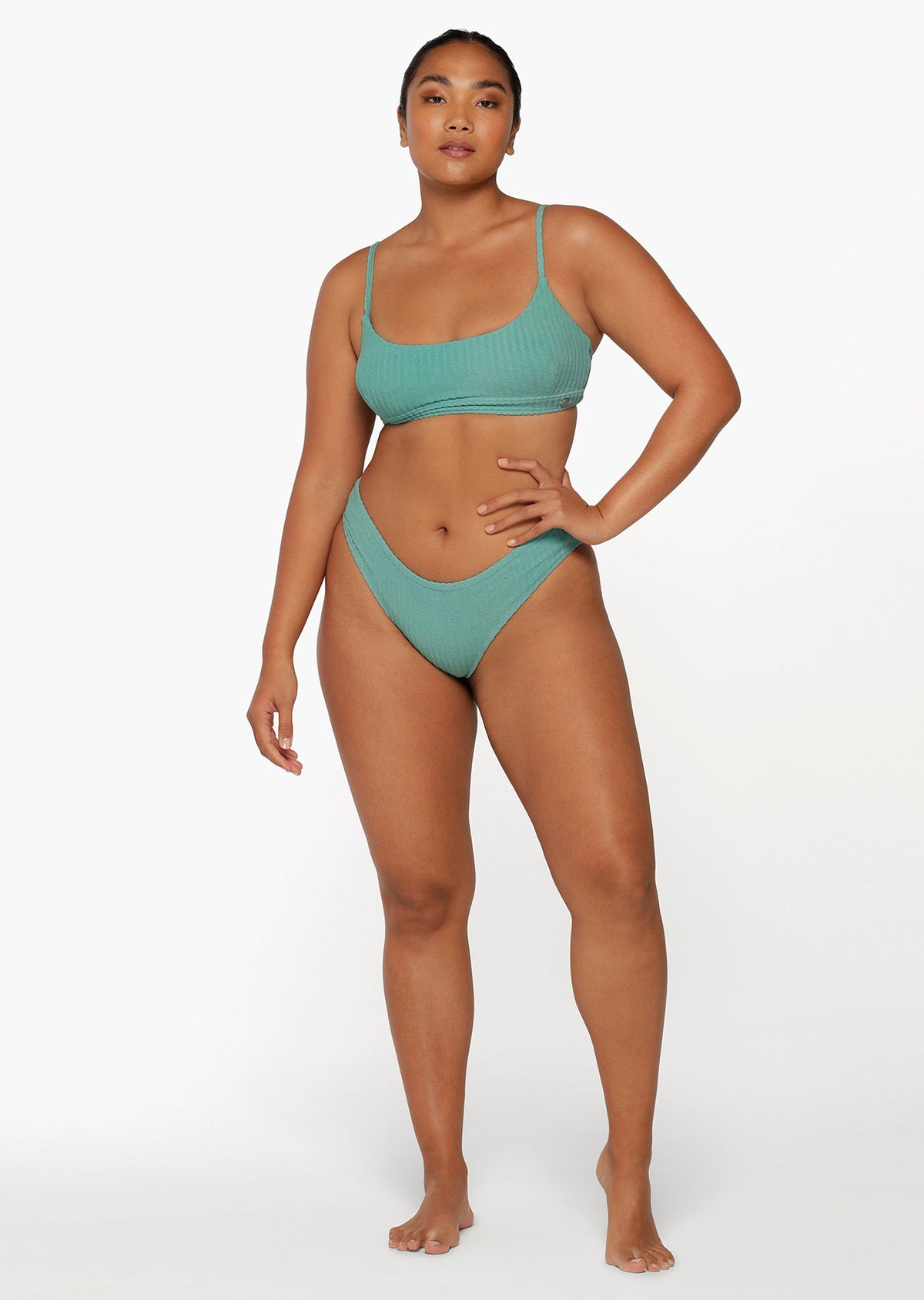 Lorna Jane Sea Salt Terry Swim Brief - Sea Grass