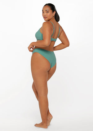 Lorna Jane Sea Salt Terry Swim Brief - Sea Grass