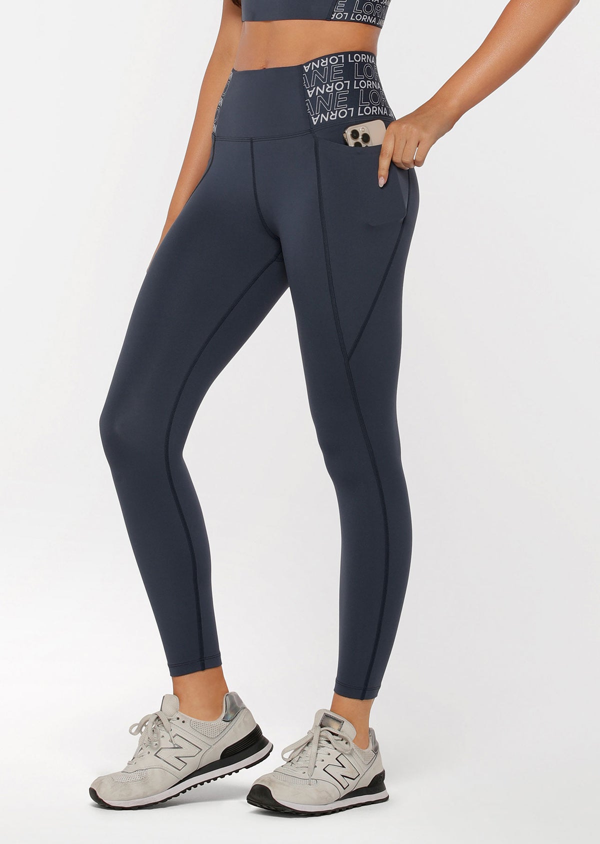 Lorna Jane Superior Phone Pocket Ankle Biter Leggings - Night Time Blue