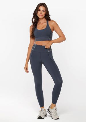 Lorna Jane Superior Phone Pocket Ankle Biter Leggings - Night Time Blue