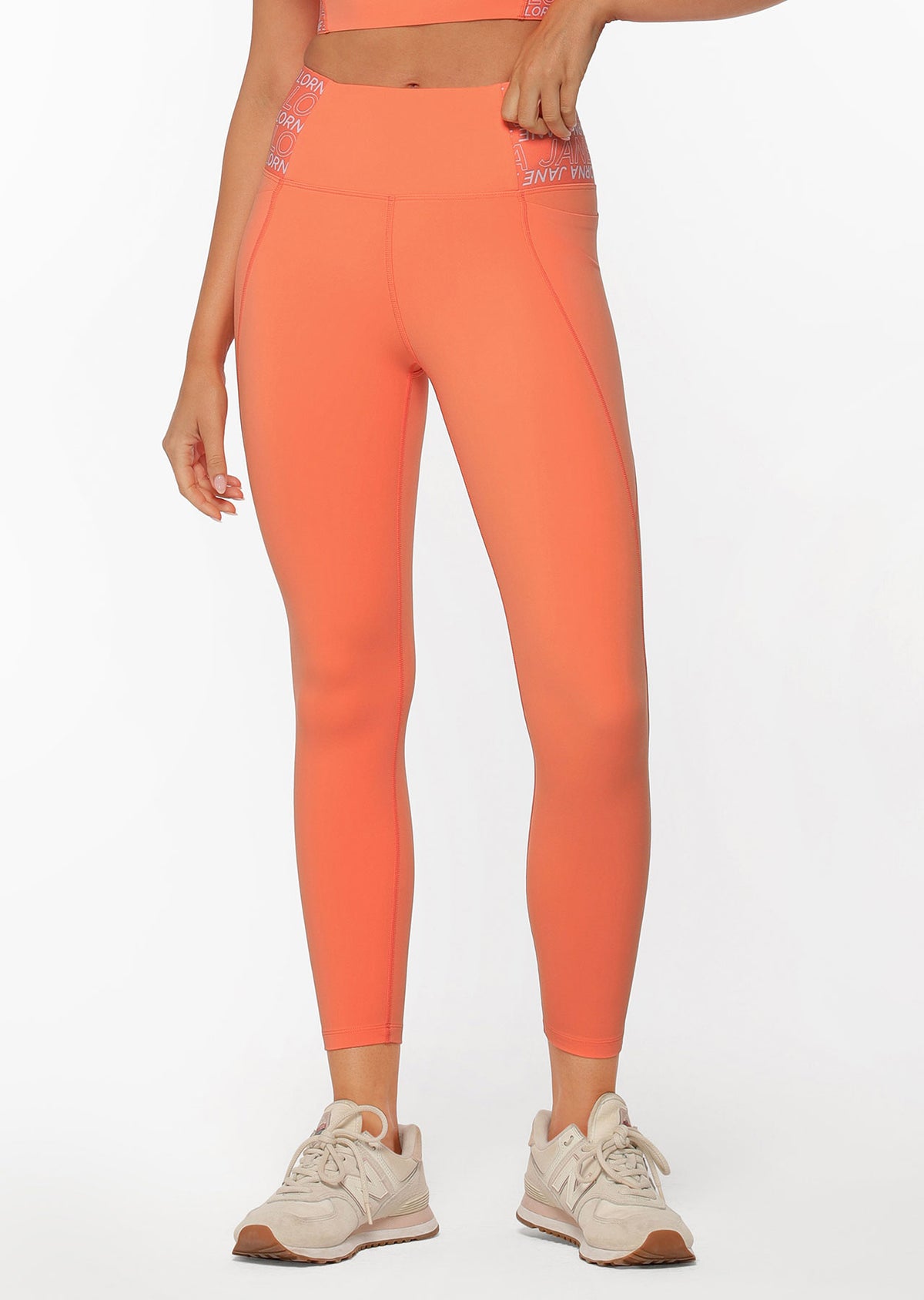 Lorna Jane Superior Phone Pocket Ankle Biter Leggings - Sunset Orange