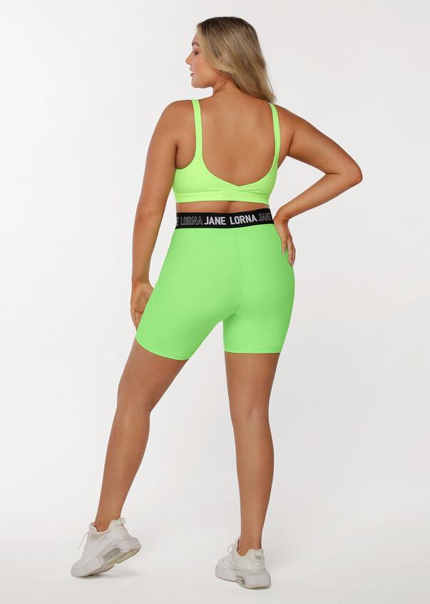 Bright Neon Lime Green 4 inch Inseam Spandex Compression Shorts