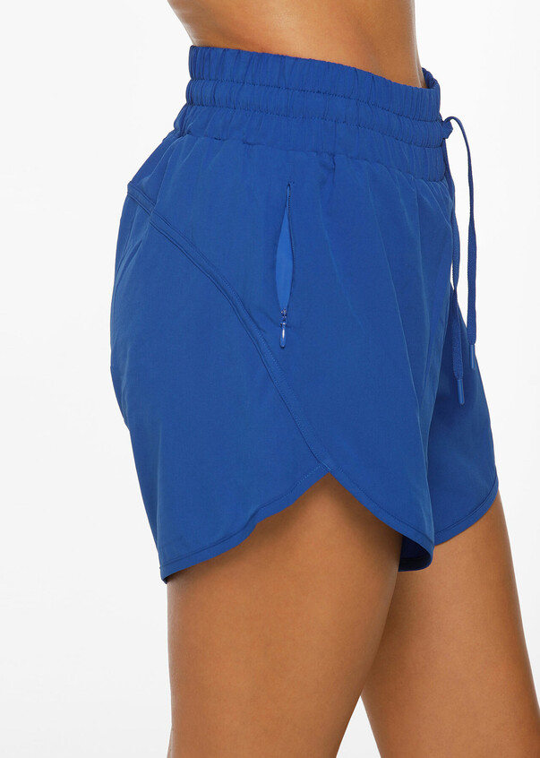 Lorna Jane Neon Yellow Running Shorts Lined Back Zip Pocket Size S
