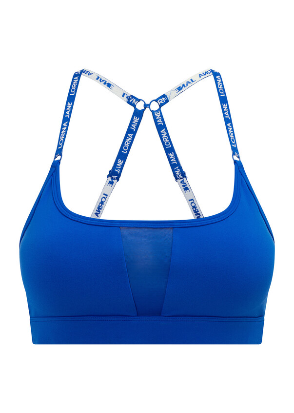 Puma Training Evoknit seamless light support sports bra in cobalt blue