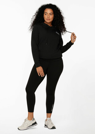 Lorna Jane Gray/Black Mesh Activewear Hoodie Sweatshirt Medium