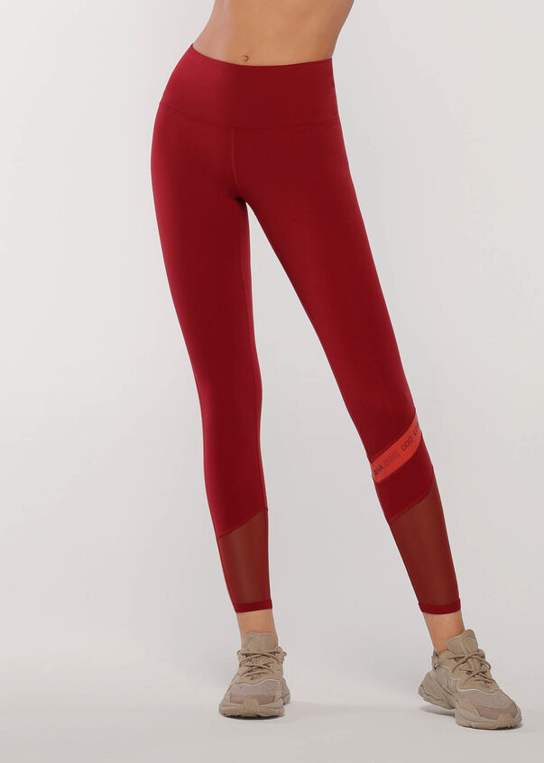 Colour Block Core Full Length Leggings | Red | Lorna Jane USA