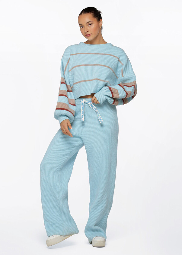 Best Seller Marni's Cable Knit PRINTED Leggings, Cornflower Blue Women's  Casual Cozy Wear Cute crochet Abstract Stretchy Tight Pants 