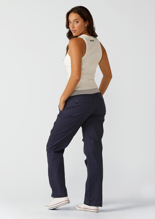 Uniquely Lorna Jane Lounge Active Pant Grey Blue Jogger Women Medium Pockets