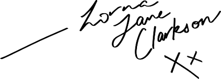 lorna jane clarkson signature in black on white background