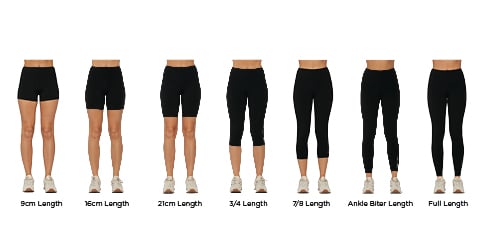 Lorna Jane tights and leggings lengths