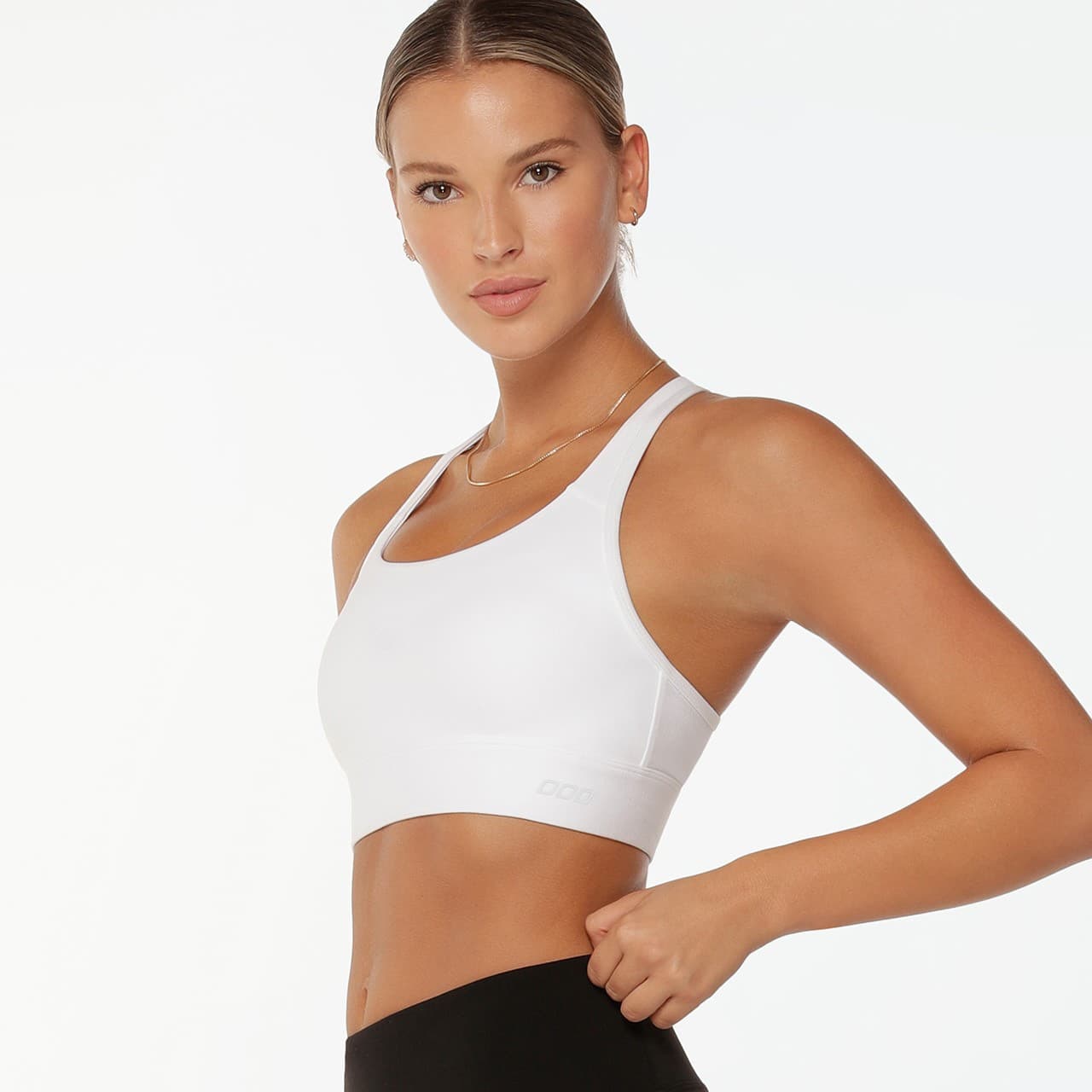 Rush One Shoulder Sports Bra Removable Padded Yoga Top Post