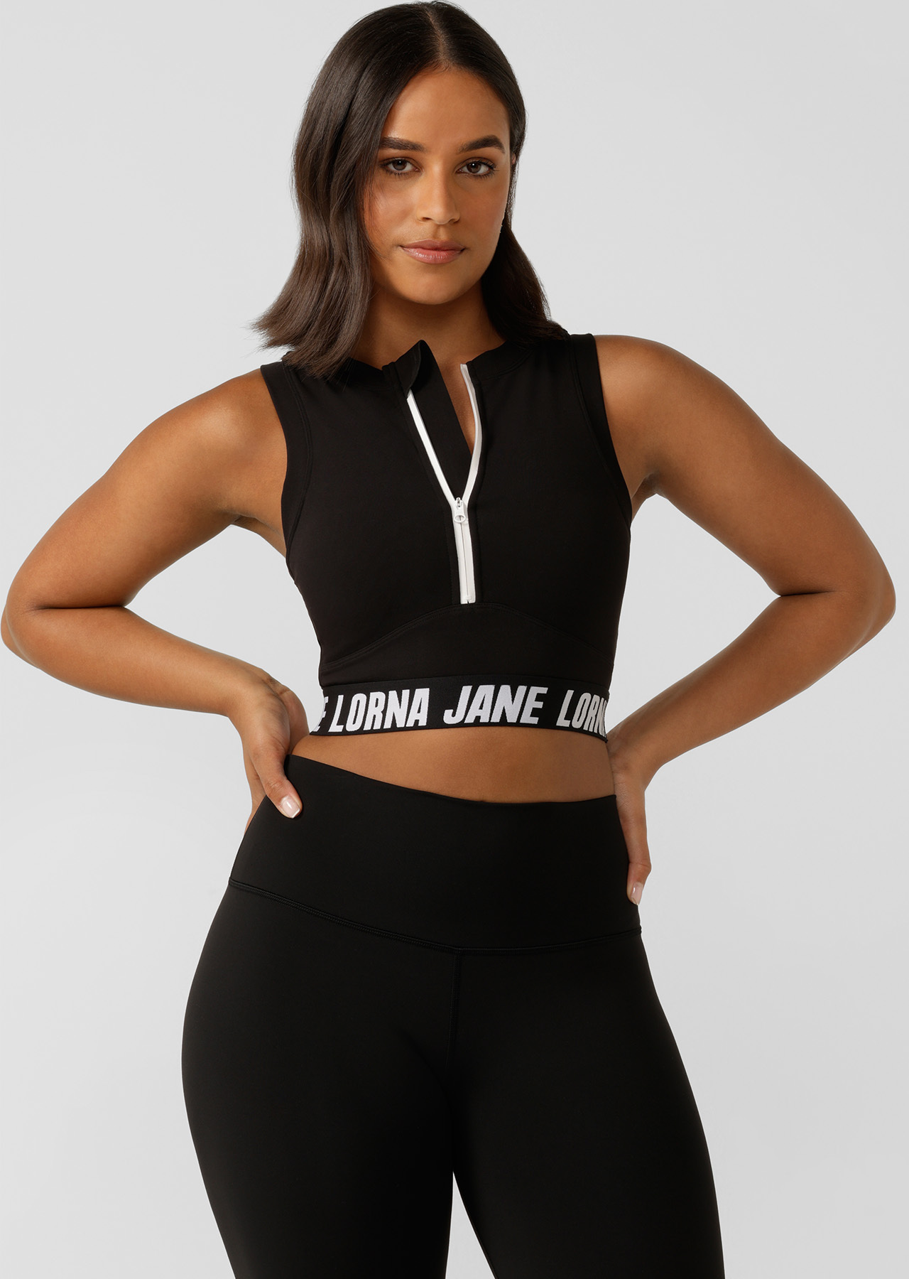 Steady Zip Up Sports Bra | Black | Sale | Lorna Jane USA